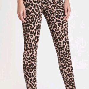 PAIGE Women's Skinny Jeans - Black and Cream Leopard Print
